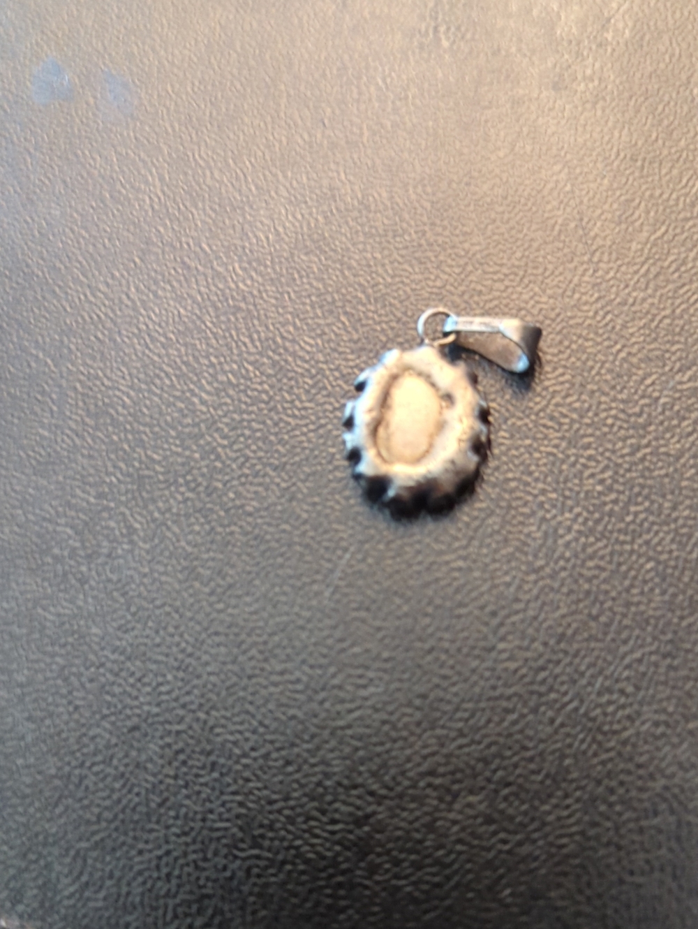Midcentury Porcelain And Rhinestone Pendant - Picture 2 of 3